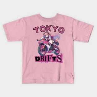 Tokyo Anime girl drifting Kids T-Shirt